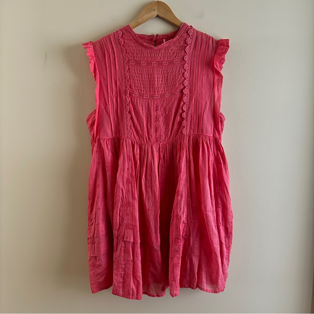 Free People Coral Pink Mini Dress - Picture 3 of 7